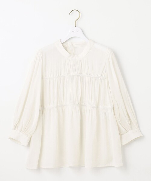 ANY SIS(エニィスィス)の「【洗える】シャーリングシアー ブラウス(シャツ/ブラウス・レディース・アイボリー系/ブラック系/スカイブルー系・2)」の12枚目の写真
