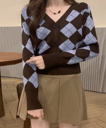 セーター　ワインカラー✖️アーガイル VOLCOM/ボルコム ZEBRA SWEATER WINE レディース セーター