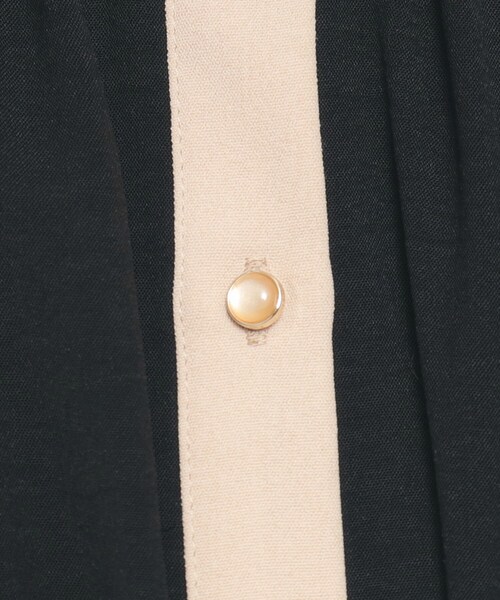 ITS'DEMO（イッツデモ）の「◆【ベーシック／きちんと感あり／ウエストゴム／やわらか】配色ワンピース（ワンピース・レディース・ナチュラル/ブラック/サックスブルー・00）」の7枚目の写真