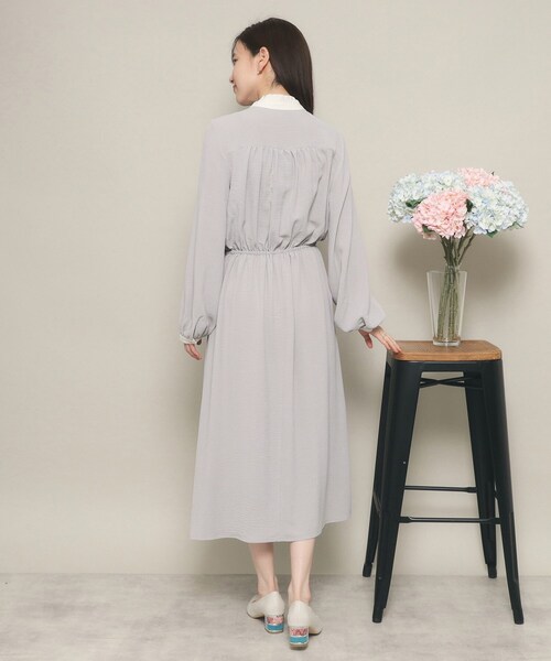 ITS'DEMO（イッツデモ）の「◆【ベーシック／きちんと感あり／ウエストゴム／やわらか】配色ワンピース（ワンピース・レディース・ナチュラル/ブラック/サックスブルー・00）」の18枚目の写真