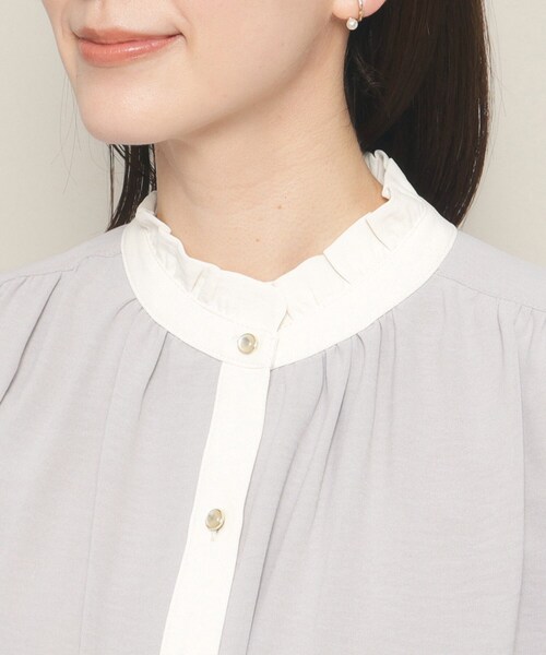 ITS'DEMO（イッツデモ）の「◆【ベーシック／きちんと感あり／ウエストゴム／やわらか】配色ワンピース（ワンピース・レディース・ナチュラル/ブラック/サックスブルー・00）」の19枚目の写真