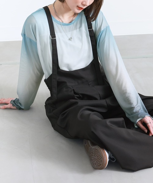 n'OrLABEL(ノアールレーベル)の「グラデーションプリントメッシュカットソー(Tシャツ/カットソー・レディース・グレー/ライトブルー・2/1)」の19枚目の写真