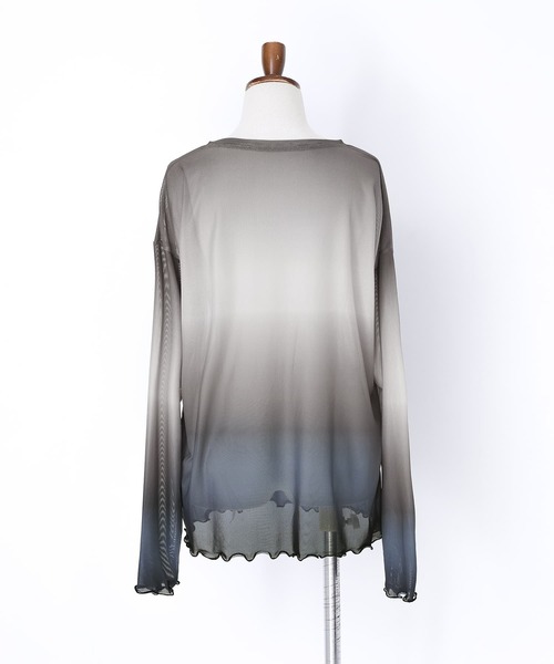 n'OrLABEL(ノアールレーベル)の「グラデーションプリントメッシュカットソー(Tシャツ/カットソー・レディース・グレー/ライトブルー・2/1)」の13枚目の写真