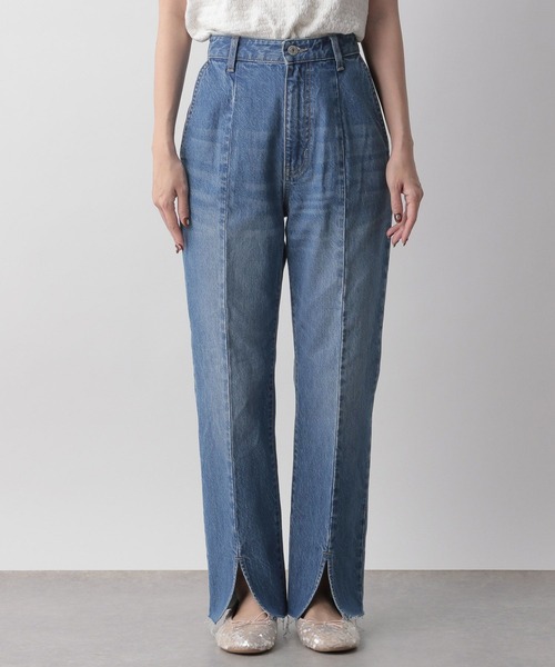 LOWRYS FARM（ローリーズファーム）の「CONEスリットデニムパンツ 104592（デニムパンツ・レディース・アイボリー/ネイビー/インディゴブルー・SMALL/MEDIUM/LARGE）」の12枚目の写真