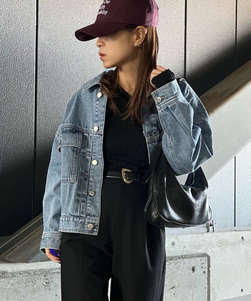 Ada.(エイダ)の「デニム ビッグシルエット Gジャン(デニムジャケット・レディース・ブルー/ブラック・M/L)」の20枚目の写真