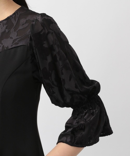 A part by（アパートバイ）の「【セレモニー】レースドッキングフレアワンピース（ドレス・レディース・ブラック/ネイビー・FREE/SMALL）」の10枚目の写真