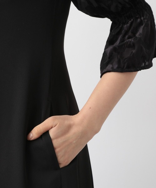 A part by（アパートバイ）の「【セレモニー】レースドッキングフレアワンピース（ドレス・レディース・ブラック/ネイビー・FREE/SMALL）」の11枚目の写真