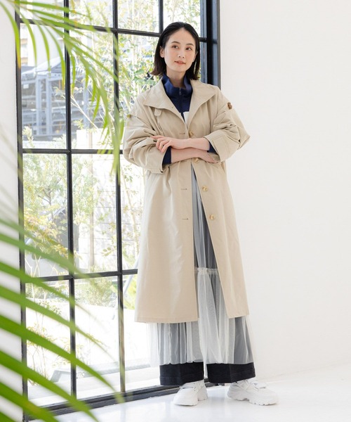 LAKOLE（ラコレ）の「スタンドカラーコート / 104477（その他アウター・レディース・ベージュ/ネイビー・SMALL/MEDIUM）」の3枚目の写真