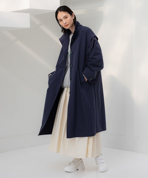 LAKOLE（ラコレ）の「スタンドカラーコート / 104477（その他アウター・レディース・ベージュ/ネイビー・SMALL/MEDIUM）」の9枚目の写真