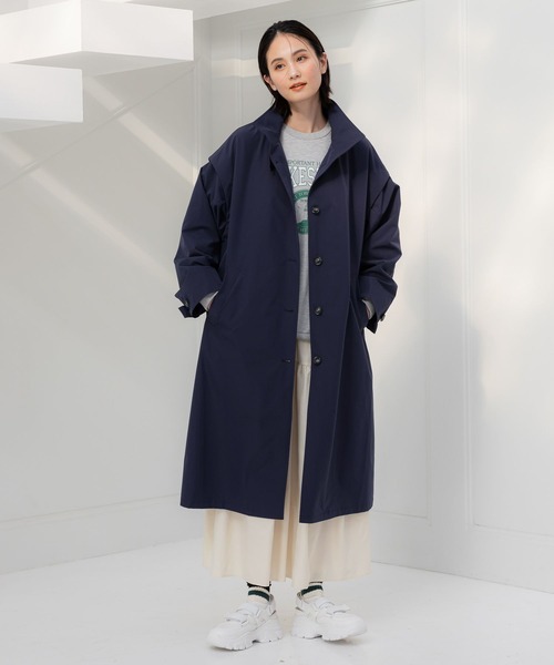 LAKOLE（ラコレ）の「スタンドカラーコート / 104477（その他アウター・レディース・ベージュ/ネイビー・SMALL/MEDIUM）」の10枚目の写真