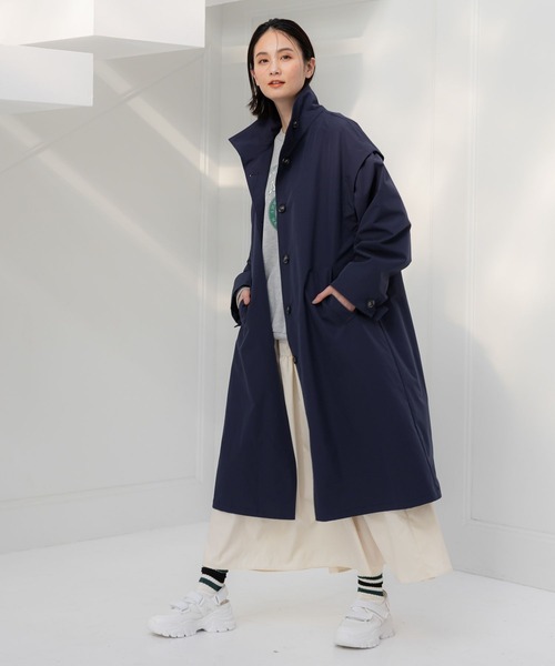 LAKOLE（ラコレ）の「スタンドカラーコート / 104477（その他アウター・レディース・ベージュ/ネイビー・SMALL/MEDIUM）」の11枚目の写真