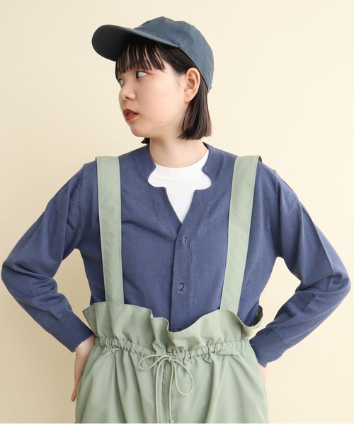 【セール】C/Li 数字刺繍 Vカーディガン（カーディガン/ボレロ）｜I am I in fact...（アイアムアイインファクト）