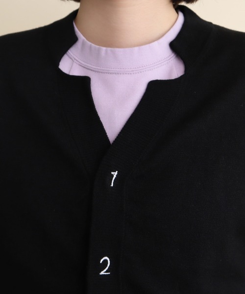 【セール】C/Li 数字刺繍 Vカーディガン（カーディガン/ボレロ）｜I am I in fact...（アイアムアイインファクト）