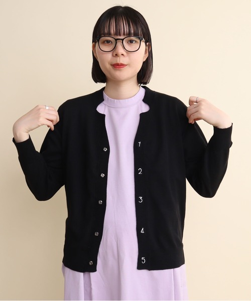 【セール】C/Li 数字刺繍 Vカーディガン（カーディガン/ボレロ）｜I am I in fact...（アイアムアイインファクト）