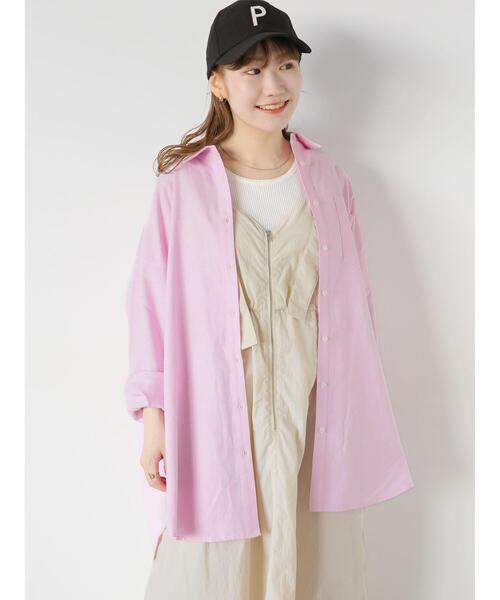 ehka sopo(エヘカソポ)の「刺繍入りオーバーサイズシャツ(シャツ/ブラウス・レディース・イエロー/サックスブルー/ピンク・F)」の9枚目の写真