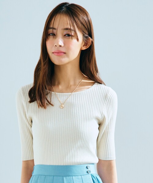 grove（グローブ）の「◆【前後2WAY】ラメプルオーバーニット（ニット/セーター・レディース・オフホワイト/ブラック/ダークブラウン・02/03/01）」の2枚目の写真