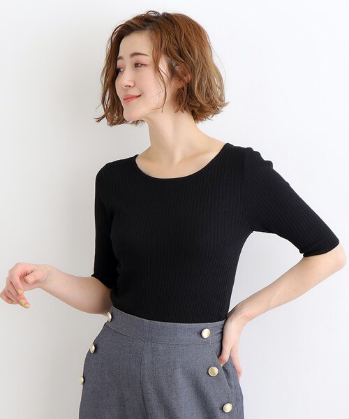 grove（グローブ）の「◆【前後2WAY】ラメプルオーバーニット（ニット/セーター・レディース・オフホワイト/ブラック/ダークブラウン・02/03/01）」の3枚目の写真