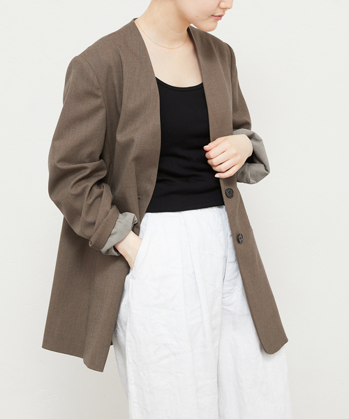 IENA（イエナ）の「ヘビージョーゼット ジャケット（ノーカラー