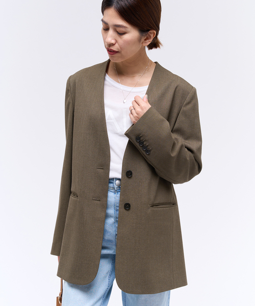 IENA（イエナ）の「ヘビージョーゼット ジャケット（ノーカラー