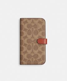 COACH（コーチ）の「IPHONE 15 フォリオ・シグネチャー キャンバス（スマホケース/カバー・レディース）」