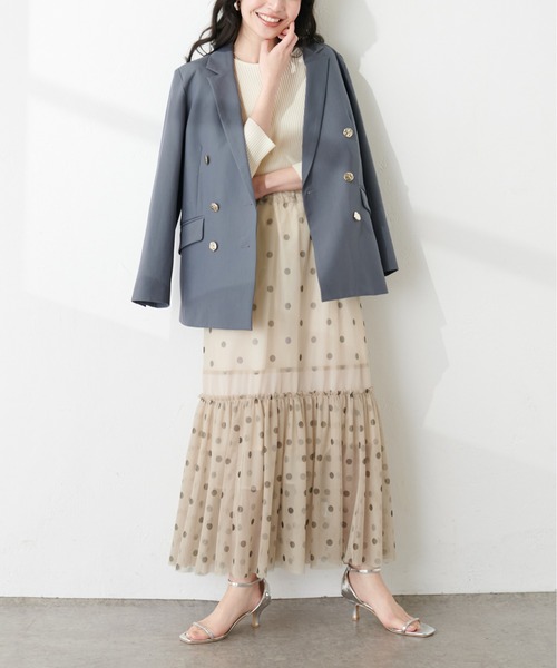 natural couture(ナチュラルクチュール)の「シアー切替ティアードスカート(スカート・レディース・ブラック/オフホワイト/その他1/その他2・FREE)」の3枚目の写真