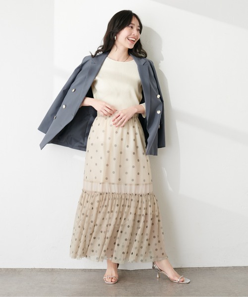 natural couture(ナチュラルクチュール)の「シアー切替ティアードスカート(スカート・レディース・ブラック/オフホワイト/その他1/その他2・FREE)」の19枚目の写真