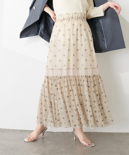 natural couture(ナチュラルクチュール)の「シアー切替ティアードスカート(スカート・レディース・ブラック/オフホワイト/その他1/その他2・FREE)」の16枚目の写真