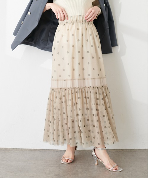 natural couture(ナチュラルクチュール)の「シアー切替ティアードスカート(スカート・レディース・ブラック/オフホワイト/その他1/その他2・FREE)」の17枚目の写真