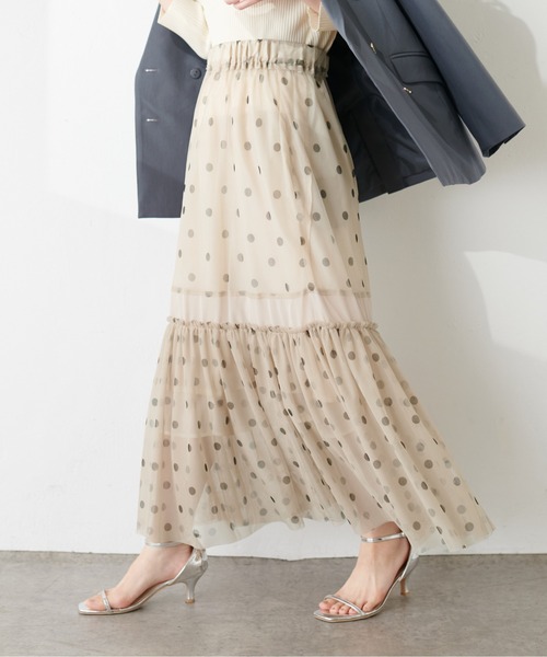 natural couture(ナチュラルクチュール)の「シアー切替ティアードスカート(スカート・レディース・ブラック/オフホワイト/その他1/その他2・FREE)」の18枚目の写真