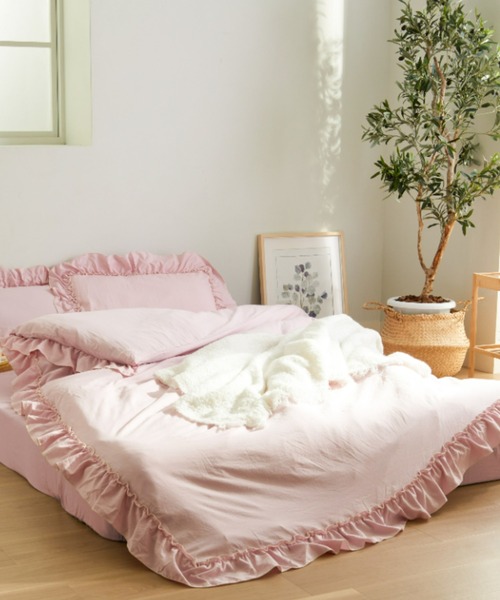 iellio(イエリオ)の「フリル パイピング 掛け布団カバー 寝具 / シングル(寝具・レディース・オフホワイト/ピンク系/ベージュ/グレー系その他2/サックスブルー/ベージュ系その他・S)」の21枚目の写真