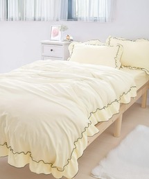 iellio（イエリオ）の「フリル パイピング 掛け布団カバー 寝具  /  シングル（寝具）」
