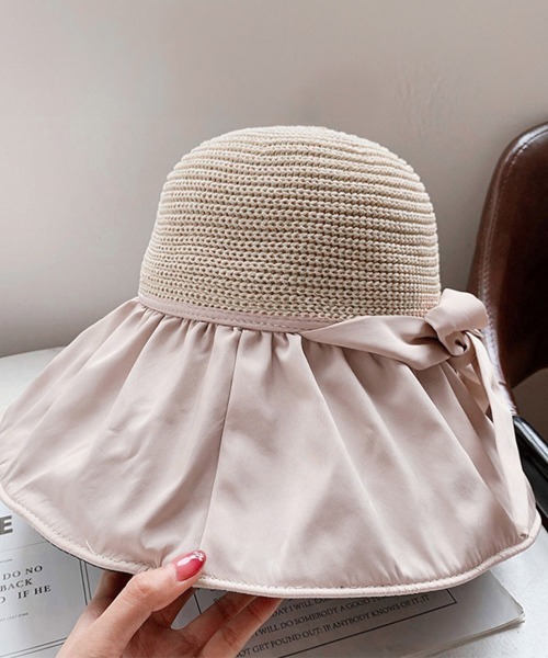 Miniministore（ミニミニストア）の「サンバイザー バケットハットバックリボン（ハット・レディース・ライトブラウン/ピンク/イエロー/ブラック/アイボリー・FREE）」の16枚目の写真