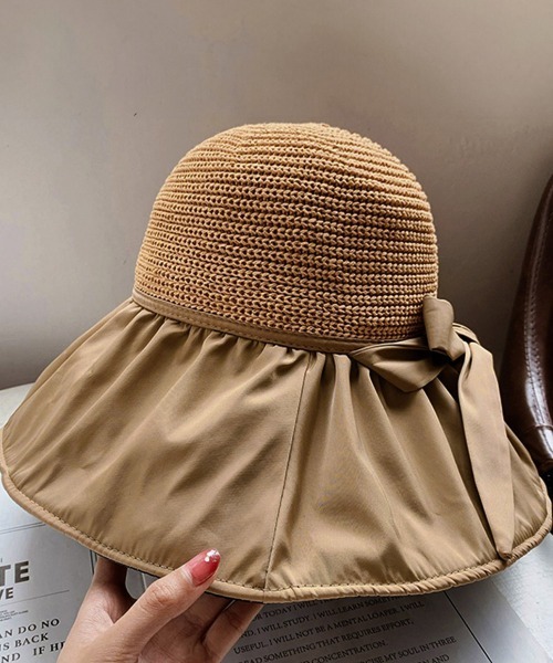 Miniministore（ミニミニストア）の「サンバイザー バケットハットバックリボン（ハット・レディース・ライトブラウン/ピンク/イエロー/ブラック/アイボリー・FREE）」の18枚目の写真