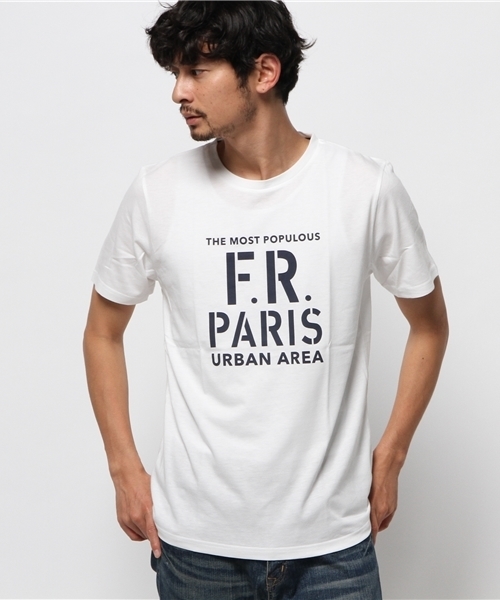 ikka（イッカ）の「GIZAフレンチロゴクルーネックT（Tシャツ/カットソー・メンズ・ネイビー/オフホワイト/オリーブ/マスタード・LARGE/MEDIUM/X-LARGE/SMALL）」の2枚目の写真