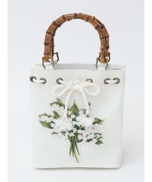 国内ハンドメイド作家さま　すずらんのバッグ PINK HOUSE（ピンクハウス）の「すずらんブーケ刺繍バッグ