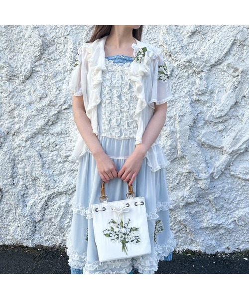 PINK HOUSE(ピンクハウス)の「すずらんブーケ刺繍バッグ(ハンドバッグ・レディース・アイボリー/ブラック/ブルー/ピンク・フリー)」の18枚目の写真