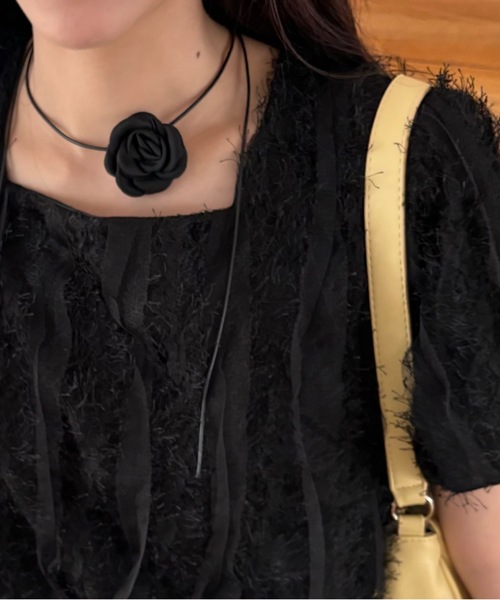 Birthday room（バースデイルーム）の「バラモチーフチョーカー（ネックレス・レディース・ブラック・FREE）」の8枚目の写真