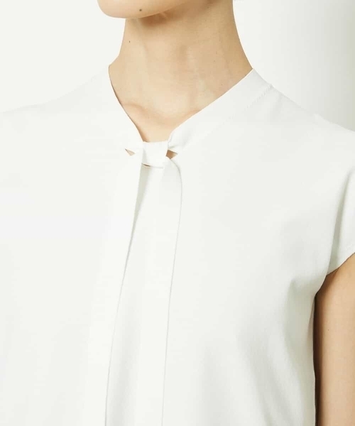 MICHEL KLEIN（ミッシェル・クラン）の「［アンサンブル対応］フレンチスリーブボウタイニット（ニット/セーター・レディース・ターコイズブルー/ブラック/ホワイト・40/38）」の21枚目の写真
