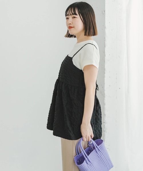 ITEMS URBANRESEARCH（アイテムズ アーバンリサーチ）の「サッカーチェックキャミソール（キャミソール・レディース・ブラック/ホワイト系その他・FREE）」の4枚目の写真