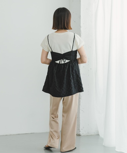 ITEMS URBANRESEARCH（アイテムズ アーバンリサーチ）の「サッカーチェックキャミソール（キャミソール・レディース・ブラック/ホワイト系その他・FREE）」の7枚目の写真