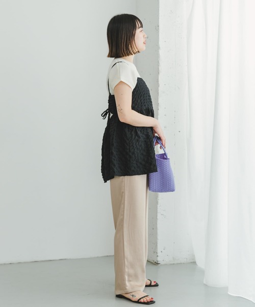 ITEMS URBANRESEARCH（アイテムズ アーバンリサーチ）の「サッカーチェックキャミソール（キャミソール・レディース・ブラック/ホワイト系その他・FREE）」の8枚目の写真