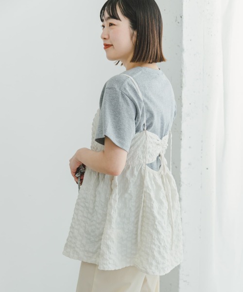 ITEMS URBANRESEARCH（アイテムズ アーバンリサーチ）の「サッカーチェックキャミソール（キャミソール・レディース・ブラック/ホワイト系その他・FREE）」の10枚目の写真