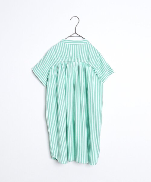p.premier（ピードットプルミエ）の「たくさんギャザーのストライプシャツワンピース（ワンピース・キッズ・ブルー/イエロー/ブラウン/ピンク・80/90/100/110/120/130/140）」の17枚目の写真