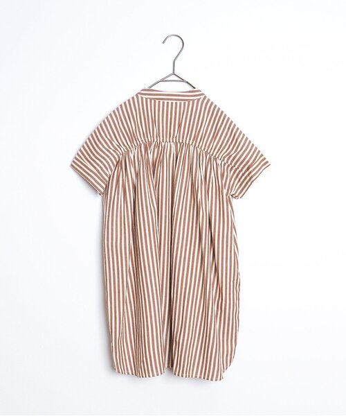 p.premier（ピードットプルミエ）の「たくさんギャザーのストライプシャツワンピース（ワンピース・キッズ・ブルー/イエロー/ブラウン/ピンク・80/90/100/110/120/130/140）」の18枚目の写真