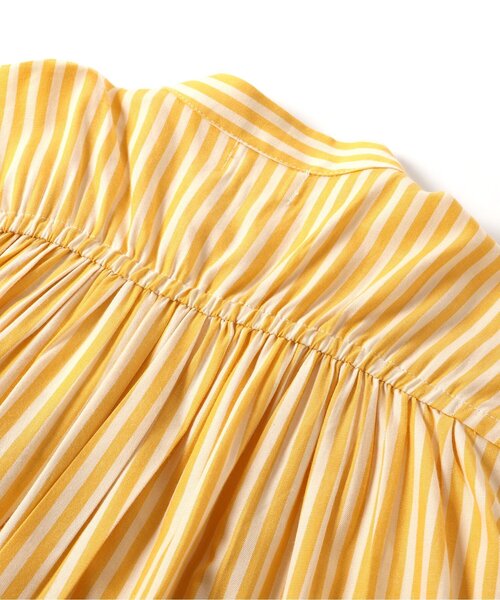 p.premier（ピードットプルミエ）の「たくさんギャザーのストライプシャツワンピース（ワンピース・キッズ・ブルー/イエロー/ブラウン/ピンク・80/90/100/110/120/130/140）」の22枚目の写真