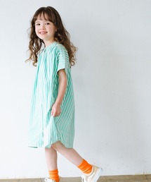 p.premier | たくさんギャザーのストライプシャツワンピース(ワンピース)