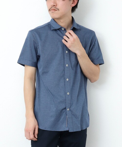 NOLLEY’S(ノーリーズ)の「《ビジカジ対応》パラシュートボタン 半袖シャツ(シャツ/ブラウス・メンズ・ネイビー/ブルー系その他/ホワイト/インディゴブルー・S/XL/L/M)」の3枚目の写真