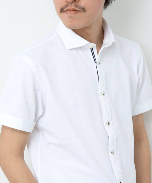 NOLLEY’S(ノーリーズ)の「《ビジカジ対応》パラシュートボタン 半袖シャツ(シャツ/ブラウス・メンズ・ネイビー/ブルー系その他/ホワイト/インディゴブルー・S/XL/L/M)」の5枚目の写真