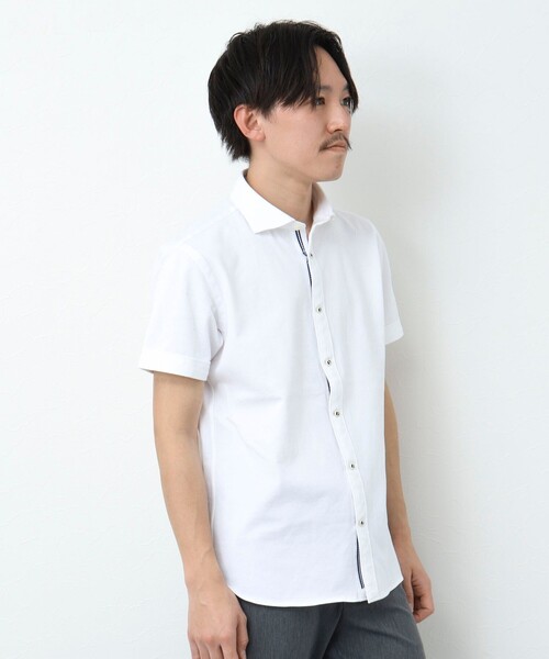 NOLLEY’S(ノーリーズ)の「《ビジカジ対応》パラシュートボタン 半袖シャツ(シャツ/ブラウス・メンズ・ネイビー/ブルー系その他/ホワイト/インディゴブルー・S/XL/L/M)」の7枚目の写真