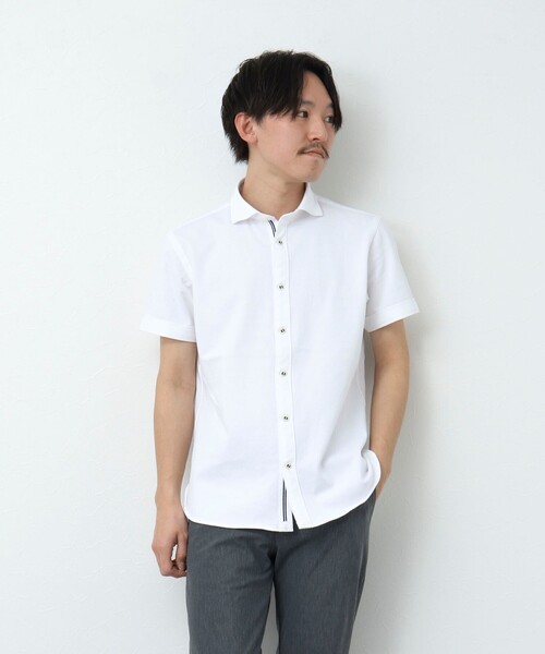 NOLLEY’S(ノーリーズ)の「《ビジカジ対応》パラシュートボタン 半袖シャツ(シャツ/ブラウス・メンズ・ネイビー/ブルー系その他/ホワイト/インディゴブルー・S/XL/L/M)」の8枚目の写真